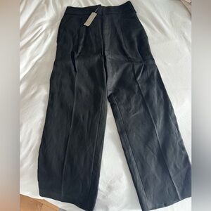 NWT J.Crew Wide Leg Linen Black Pants